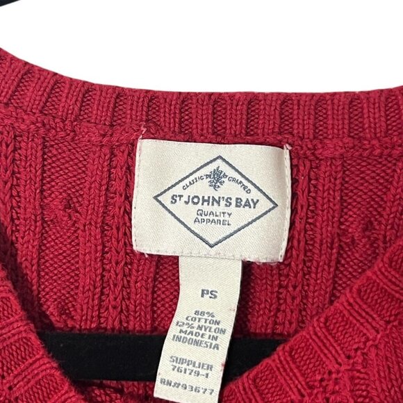 Red Cable Knit Y2K Clean Girl Sweater - Picture 3 of 4